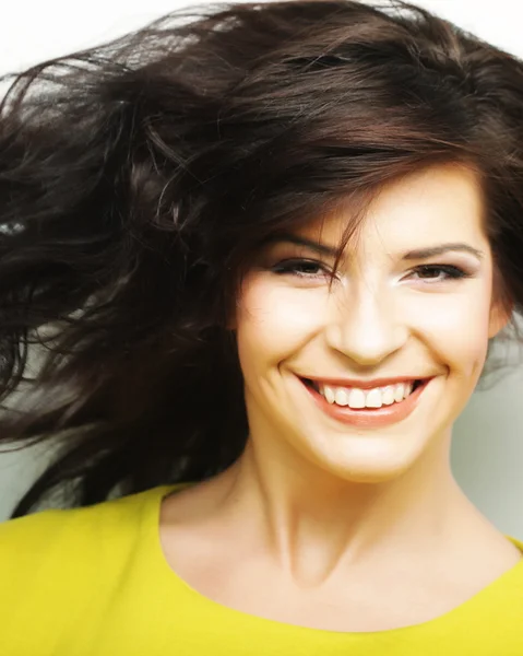 Young  woman with wind in hair — Stock Photo, Image