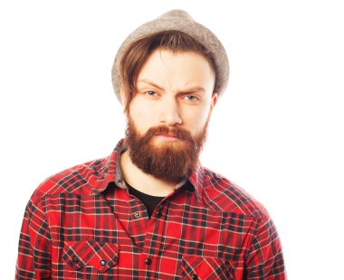 Genç hipster adam giyen şapka