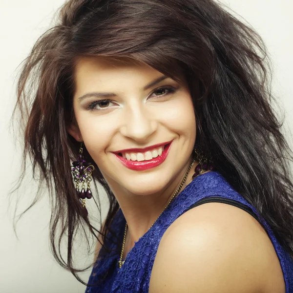 Hermosa mujer con gran sonrisa feliz — Foto de Stock