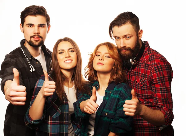 Students showing thumbs up — Stock Photo, Image