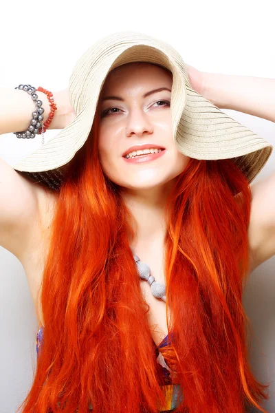 Mulher bonita com chapéu — Fotografia de Stock