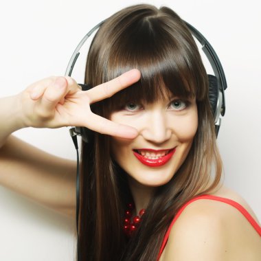 göstermek iki parmak ya da zafer jest kadın