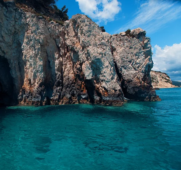 Blå grottor på ön Zakynthos, Grekland — Stockfoto