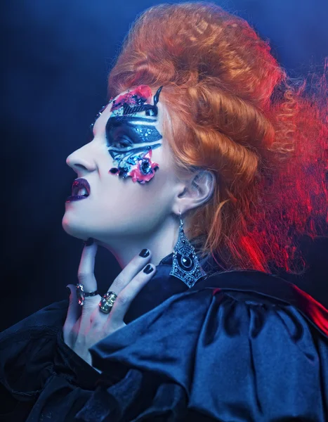Gotik cadı. Karanlık kadın. Cadılar Bayramı resim. — Stok fotoğraf