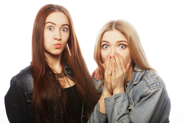 Duas jovens amigas se divertindo . — Fotografia de Stock