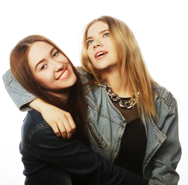 Two young girl friends  having fun. — Stock Photo, Image