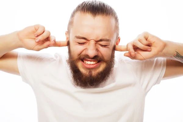 Homem barbudo frustrado — Fotografia de Stock