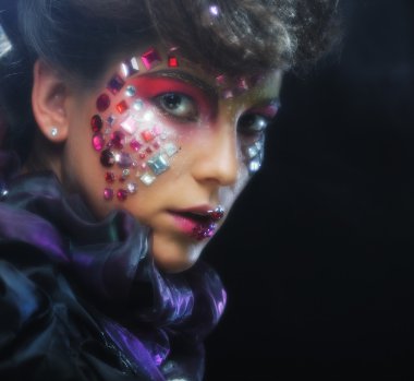 sanatsal Makyajlı kadın portresi