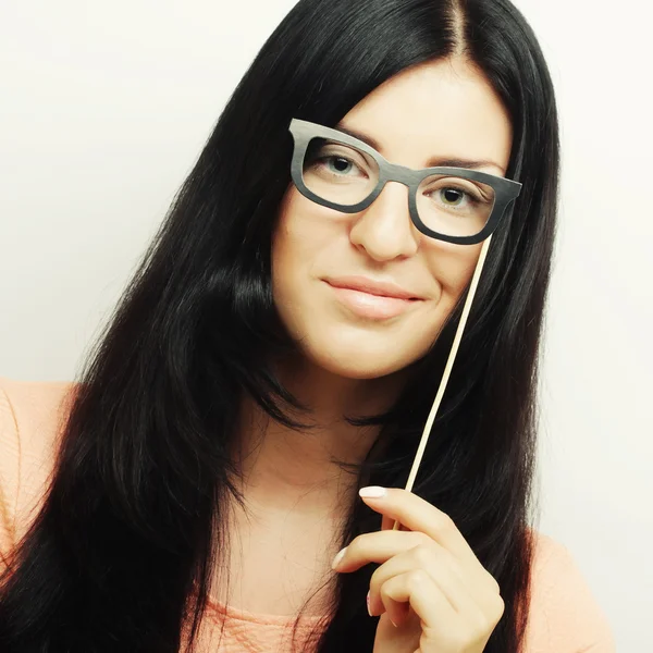 Vrouw met een partij bril. — Stockfoto
