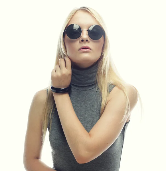 Young blond woman with sunglasses — Stock Photo, Image