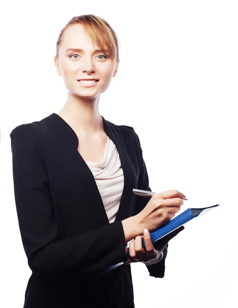 Businesswoman with folders — Stock Photo, Image