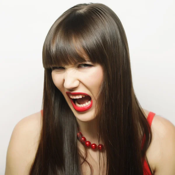 Beautiful young surprised woman. — Stock Photo, Image