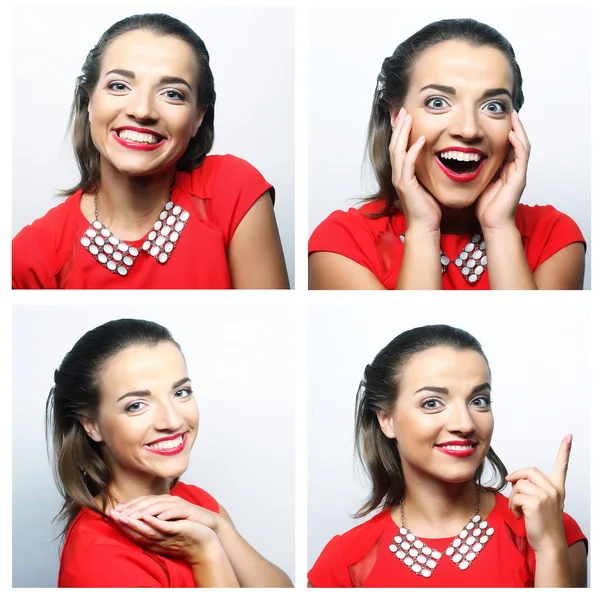 Femme visage expressions composite — Photo