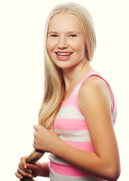 Beauty teen girl. Beautiful model face. — Stock Photo, Image
