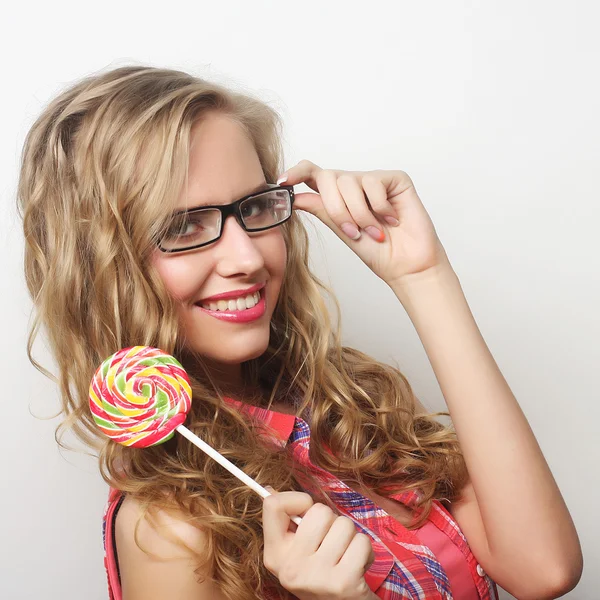 Young girl with lolipop — Stock Photo, Image