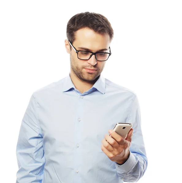 Junger Geschäftsmann mit Handy. — Stockfoto