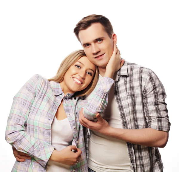 Lovely happy  couple hugging — Stock Photo, Image