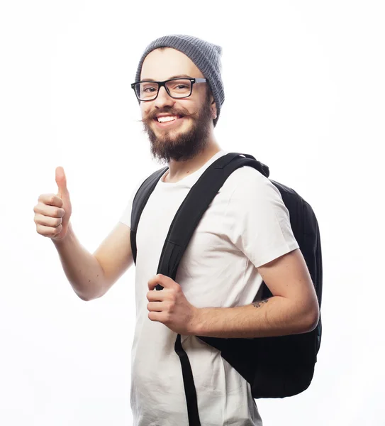 Hombre barbudo joven feliz — Foto de Stock