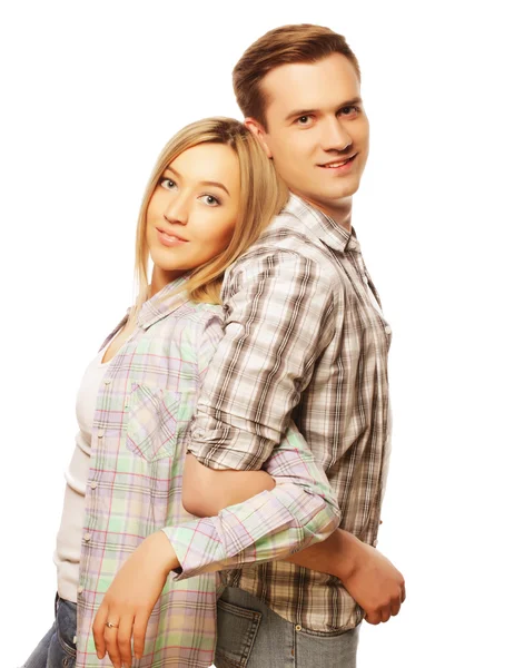 Lovely happy  couple hugging — Stock Photo, Image