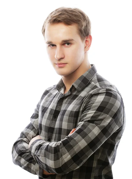 Handsome young man in casual shirt — Stock Photo, Image
