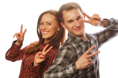  Güzel Çift başparmak-up hareketi ile 