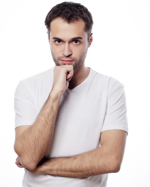 Hombre guapo en camisa blanca — Foto de Stock