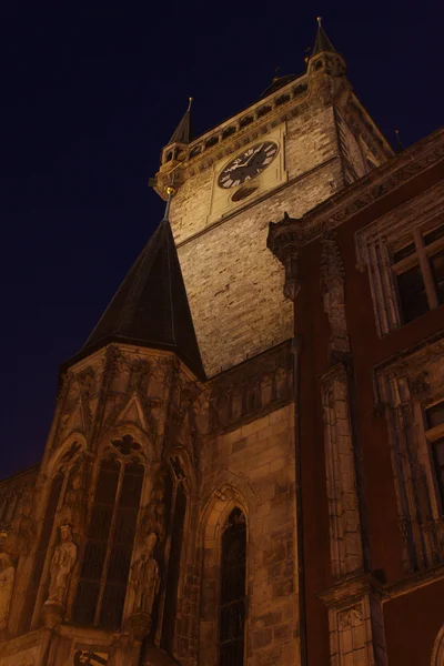 Prag eski Belediye Binası gece — Stok fotoğraf