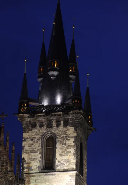 Prager Altes Rathaus bei Nacht — Stockfoto