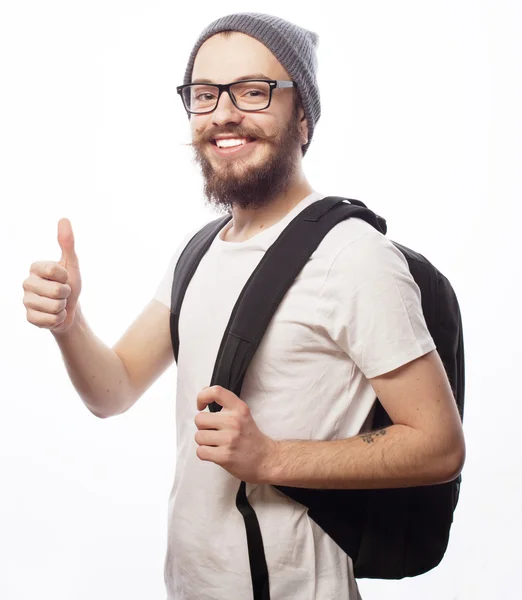 Hombre barbudo joven feliz — Foto de Stock