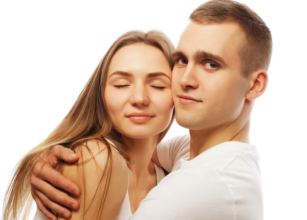 Lovely happy couple hugging — Stock Photo, Image