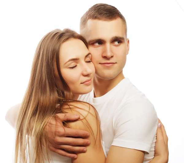 Lovely happy couple hugging — Stock Photo, Image