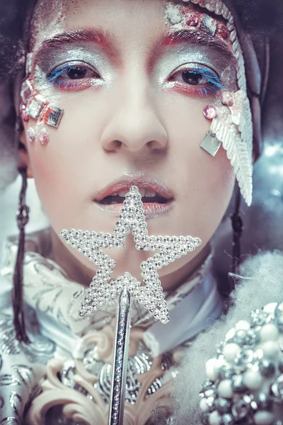 Rainha da neve sobre fundo branco — Fotografia de Stock
