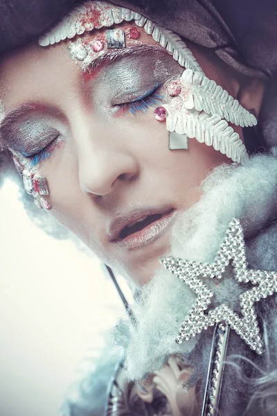 Reina de la nieve sobre fondo blanco — Foto de Stock