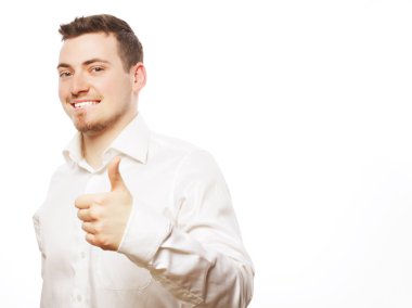 iş adam adam başparmak yukarı