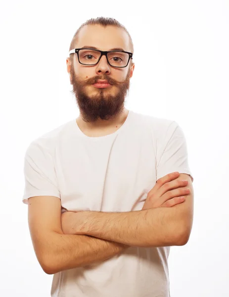 Young bearded hipster man — Stock Photo, Image
