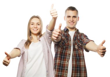  Güzel Çift başparmak-up hareketi ile 