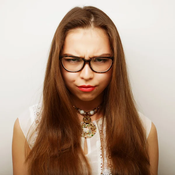 Beautiful young surprised woman. — Stock Photo, Image