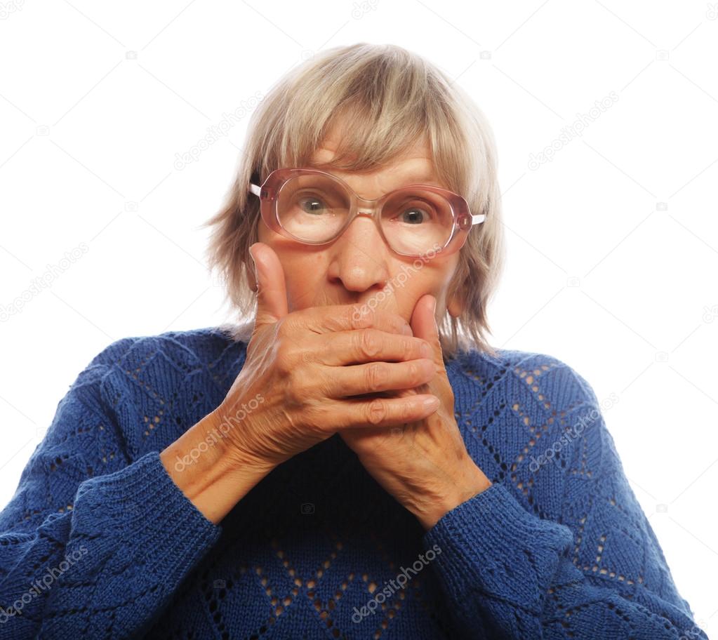 Old Woman with surprised expression 