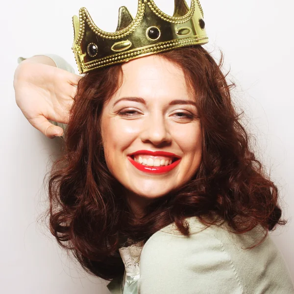 Woman in crown — Stock Photo, Image