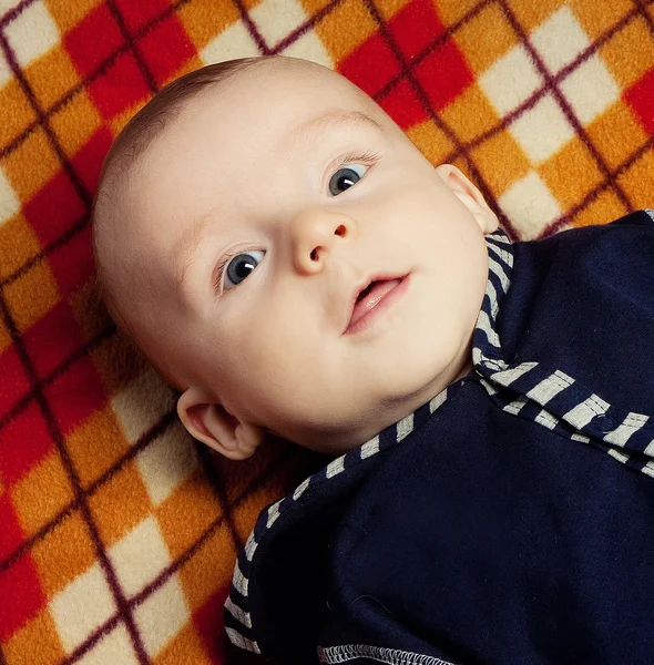 Happy smiling child with blue eyes — Stock Photo, Image