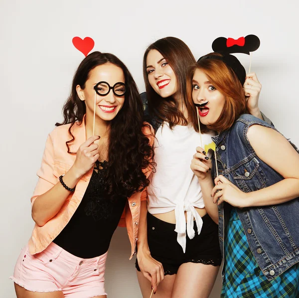 Hipster girls best friends ready for party — Stock Photo, Image