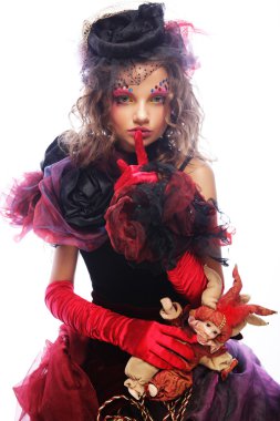 kadın doll tarzı moda çekim.
