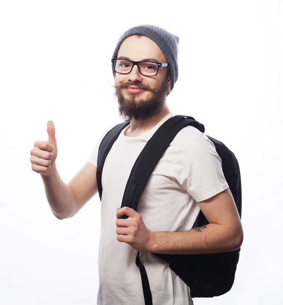 Hombre barbudo joven feliz — Foto de Stock