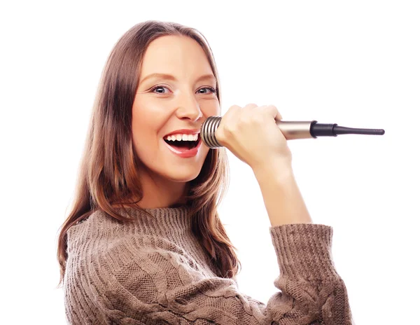 Chica cantando feliz — Foto de Stock