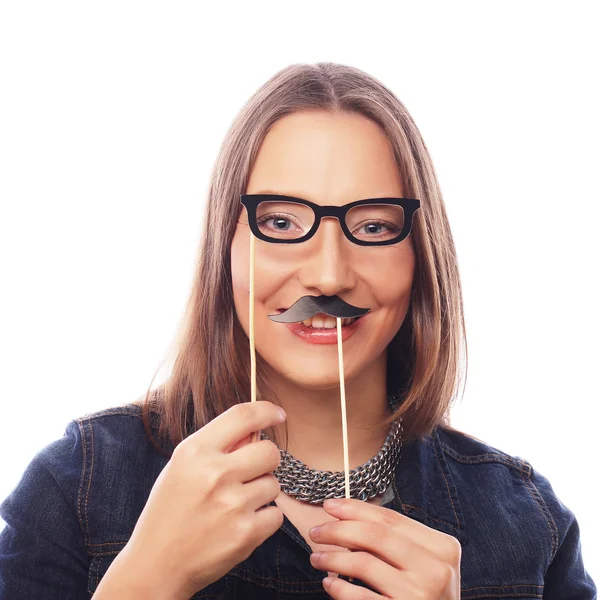 Giocoso giovane donna pronta per la festa — Foto Stock