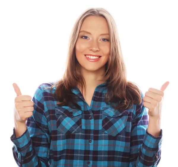 Beautiful young surprised woman. — Stock Photo, Image