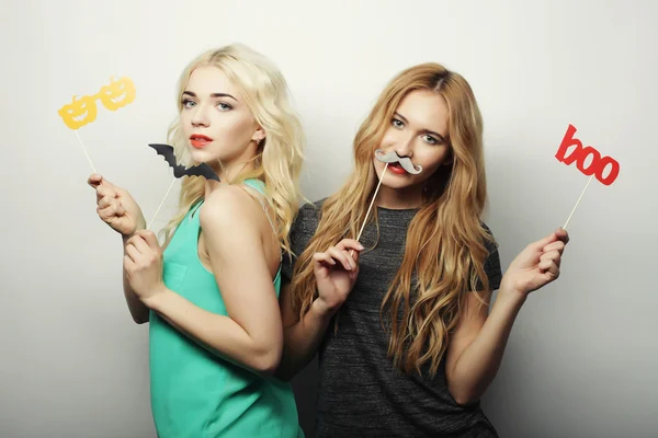 Due ragazze alla moda sexy hipster pronti per la festa — Foto Stock