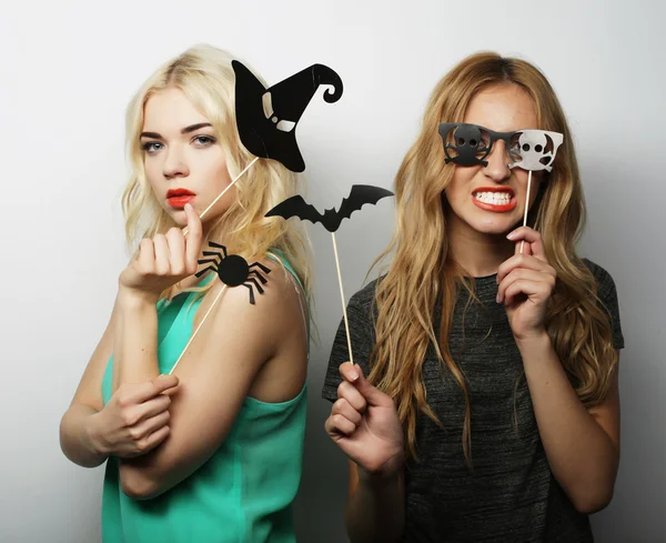 Due ragazze alla moda sexy hipster pronti per la festa — Foto Stock