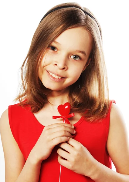 Menina em vestido vermelho — Fotografia de Stock