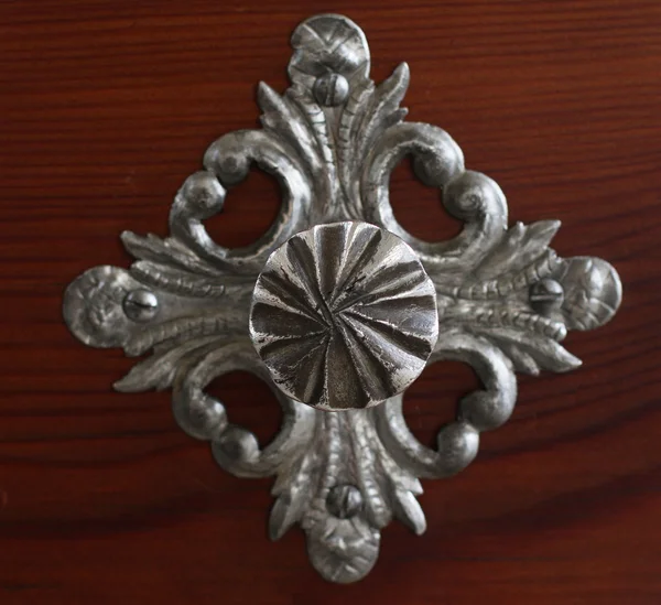 Vintage silver door, Prague — Stock Photo, Image